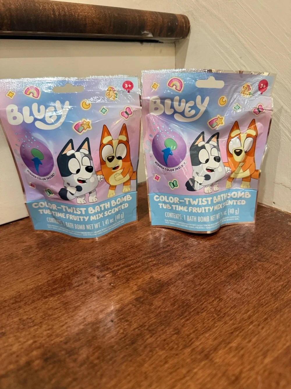 NWT Bluey Color-Twist Bath Bombs - tub time Fruity Mix Scented (2 Pack)
